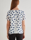 Oliver Black Spot Short Sleeve Double Layer Top, White & Blue product photo View 02 S
