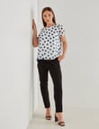 Oliver Black Spot Short Sleeve Double Layer Top, White & Blue product photo View 03 S