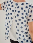 Oliver Black Spot Short Sleeve Double Layer Top, White & Blue product photo View 04 S