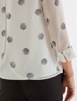 Oliver Black Bloom Spot 3/4 Double Layer Top, White & Navy product photo View 04 S