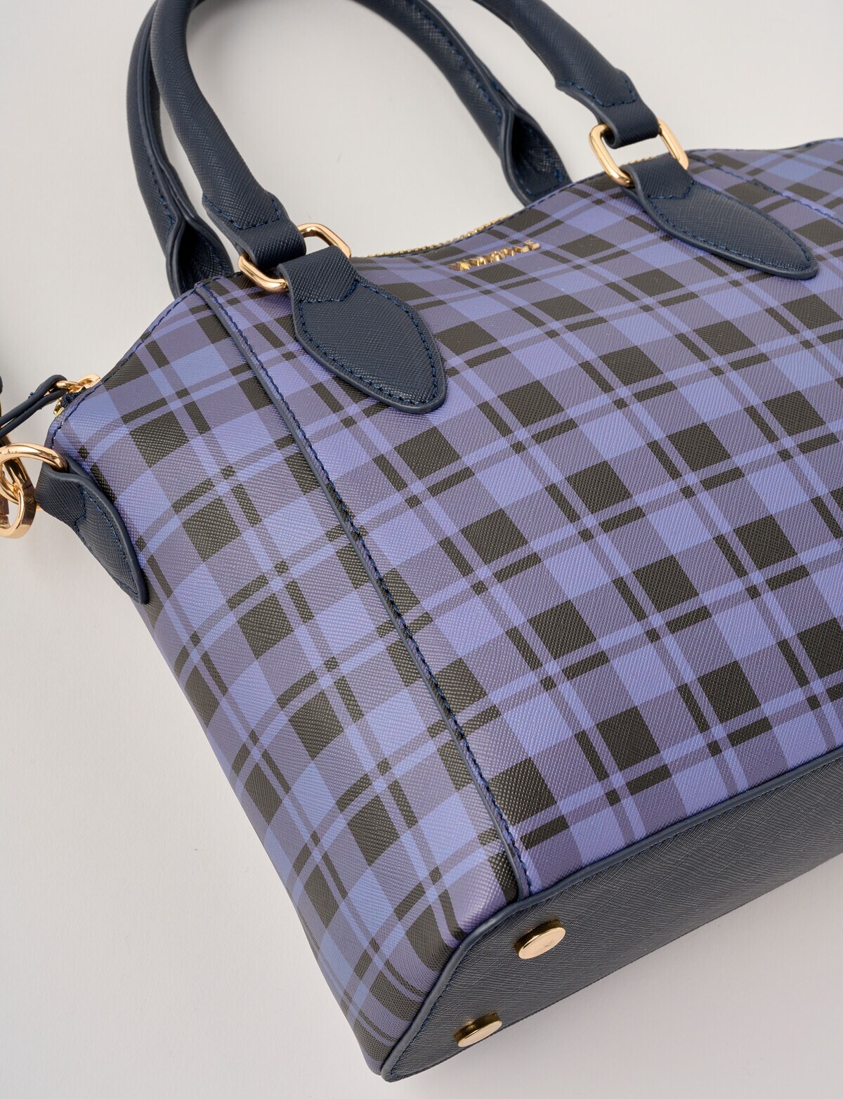 Whistle Rosie Shopper Bag, Navy Check Handbags