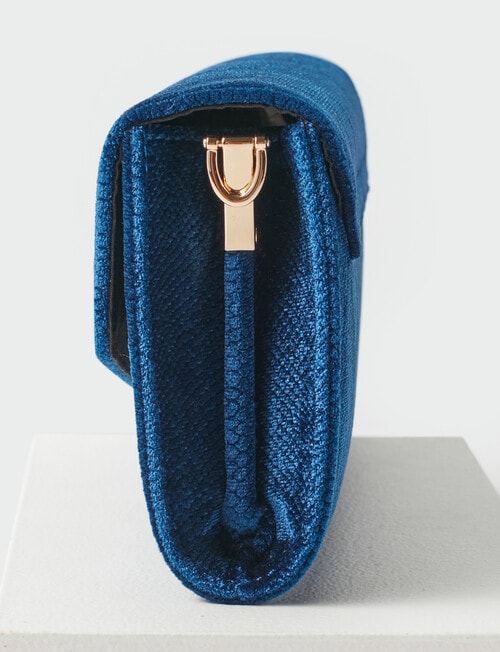Harlow Textured Velvet Envelope Clutch, Navy product photo View 05 L