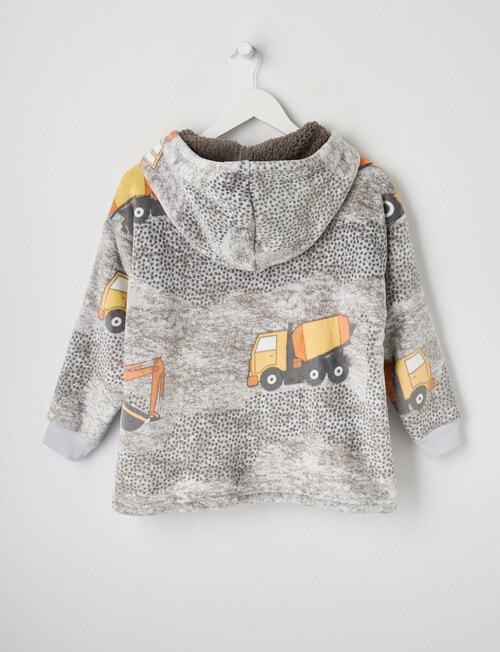 Sleep Mode Construction Oversized Hoodie, 2-8, Grey product photo View 04 L