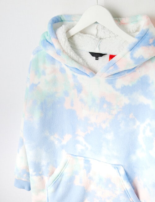 Sleep Squad Tie Dye Oversized Hoodie, Blue product photo View 02 L