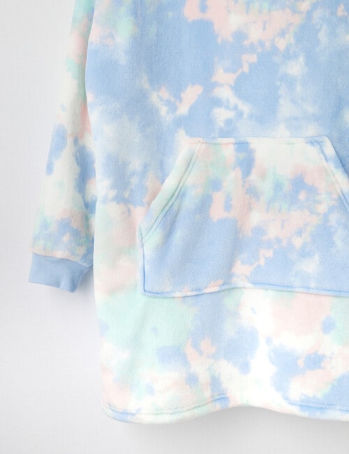 Sleep Squad Tie Dye Oversized Hoodie, Blue product photo View 03 L