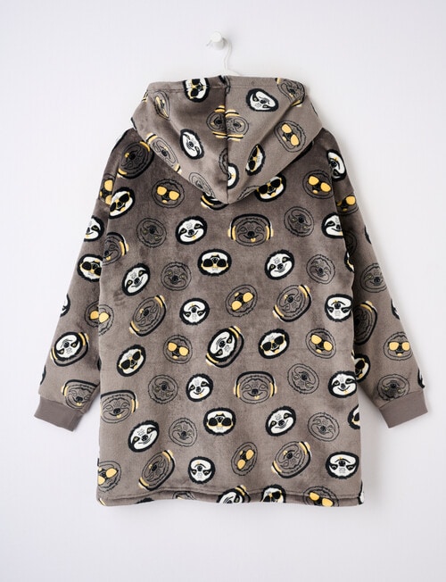 Sleep Squad Sloth Oversized Hoodie, 8-16, Grey product photo View 02 L