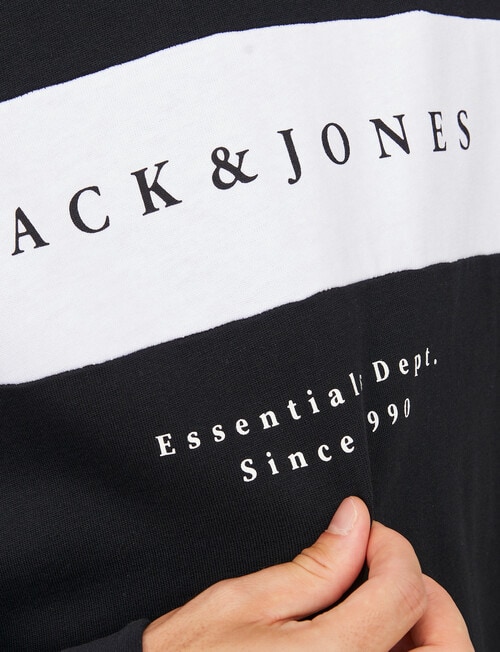 Jack & Jones JJTIMO BLOCKING SWEAT CREW NEC, Black product photo View 03 L