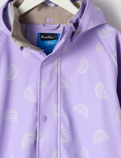 Mum 2 Mum Rainwear Jacket Rainbows, Lavender product photo View 03 L