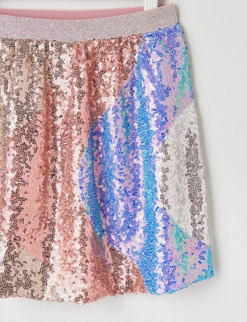 Mac & Ellie Sequin Skirt, Silver product photo View 02 L