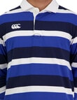 Canterbury Yarn Dye Rugby Long Sleeve T- Shirt, Blue product photo View 03 S