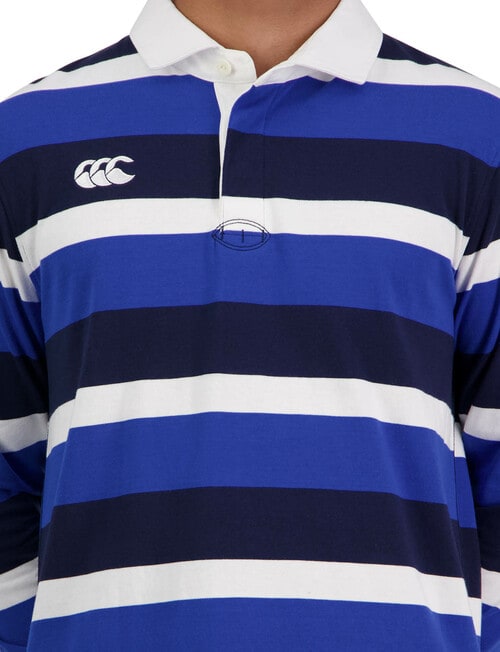 Canterbury Yarn Dye Rugby Long Sleeve T- Shirt, Blue product photo View 03 L