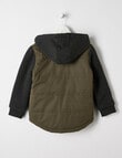 Mac & Ellie Knit Woven Puffer Jacket, Khaki product photo View 02 S