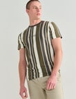 Tarnish LA Vertical Stripe Short Sleeve Tee, Khaki product photo