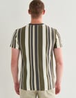 Tarnish LA Vertical Stripe Short Sleeve Tee, Khaki product photo View 02 S