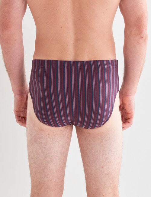 Chisel Vertical Stripe Brief, 2-Pack, Navy, Pink & Burgundy product photo View 03 L