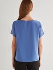 Oliver Black Short Sleeve Double Layer Top, Mid Blue product photo View 02 S