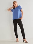 Oliver Black Short Sleeve Double Layer Top, Mid Blue product photo View 03 S