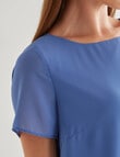 Oliver Black Short Sleeve Double Layer Top, Mid Blue product photo View 04 S