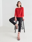 Oliver Black Three-Quarter Sleeve Double Layer Top, Berry product photo View 03 S