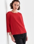 Oliver Black Three-Quarter Sleeve Double Layer Top, Berry product photo View 04 S