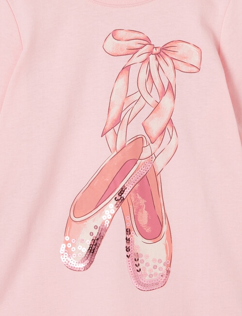 Mac & Ellie Ballerina Slippers Long Sleeve Tee, Dusty Pink product photo View 02 L