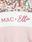Mac & Ellie Unicorn Rainbow Pull on Hoodie, Dusty Pink product photo View 02 S