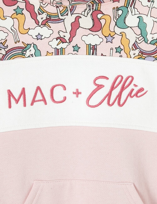 Mac & Ellie Unicorn Rainbow Pull on Hoodie, Dusty Pink product photo View 02 L