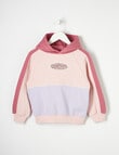 Mac & Ellie Colourblock Pull on Hoodie, Dusty Pink product photo
