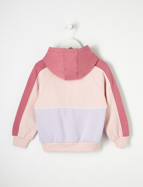 Mac & Ellie Colourblock Pull on Hoodie, Dusty Pink product photo View 02 L