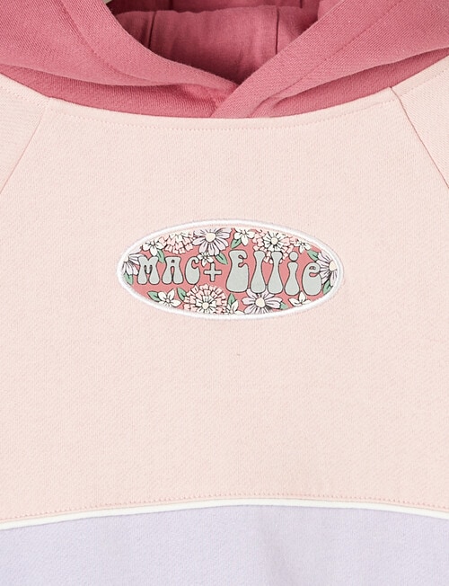 Mac & Ellie Colourblock Pull on Hoodie, Dusty Pink product photo View 03 L