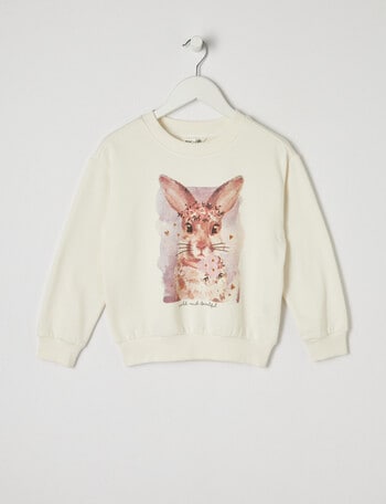 Mac & Ellie Watercolour Bunny Sweatshirt, Vanilla product photo