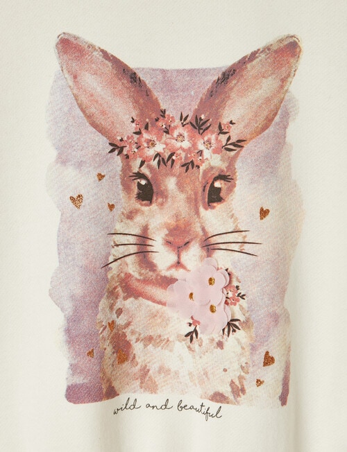 Mac & Ellie Watercolour Bunny Sweatshirt, Vanilla product photo View 02 L