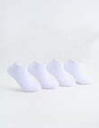 Gym Equipment Cushion Sole Sneaker Sock, 4-Pack, White product photo
