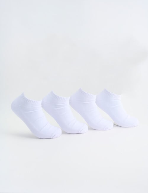 Gym Equipment Cushion Sole Sneaker Sock, 4-Pack, White product photo