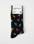 Mazzoni Rainbow Flamingo Viscose Bamboo-Blend Dress Sock, Black product photo View 02 S