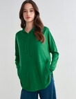 North South Merino Hooded Jumper, Bright Green product photo View 03 S