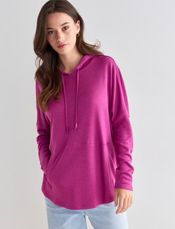 North South Merino Hooded Jumper, Magenta product photo