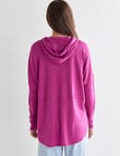 North South Merino Hooded Jumper, Magenta product photo View 02 S