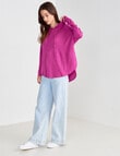 North South Merino Hooded Jumper, Magenta product photo View 03 S