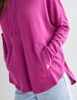 North South Merino Hooded Jumper, Magenta product photo View 05 S