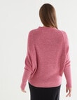 North South Merino Textured Roll Neck Jumper, Pink Fleck product photo View 02 S