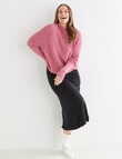 North South Merino Textured Roll Neck Jumper, Pink Fleck product photo View 03 S