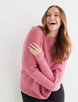 North South Merino Textured Roll Neck Jumper, Pink Fleck product photo View 04 S