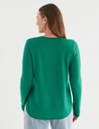 North South Merino Crew Neck Jumper, Green product photo View 02 S