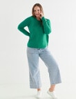 North South Merino Crew Neck Jumper, Green product photo View 03 S