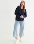 North South Merino Crew Neck Jumper, Navy product photo View 03 S