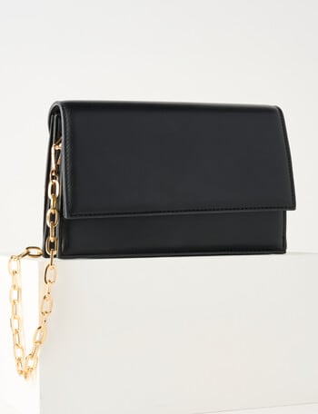 Whistle Accessories Foldover Chain Crossbody Bag, Black product photo