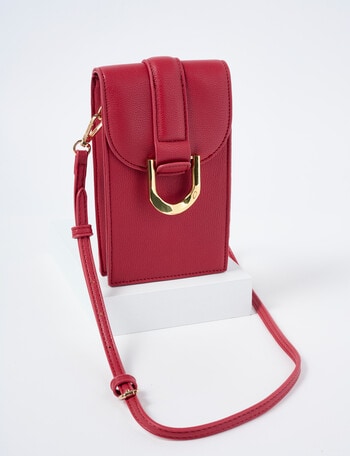 Boston + Bailey Molten D-Ring Detail Phone Crossbody Bag, Cranberry product photo