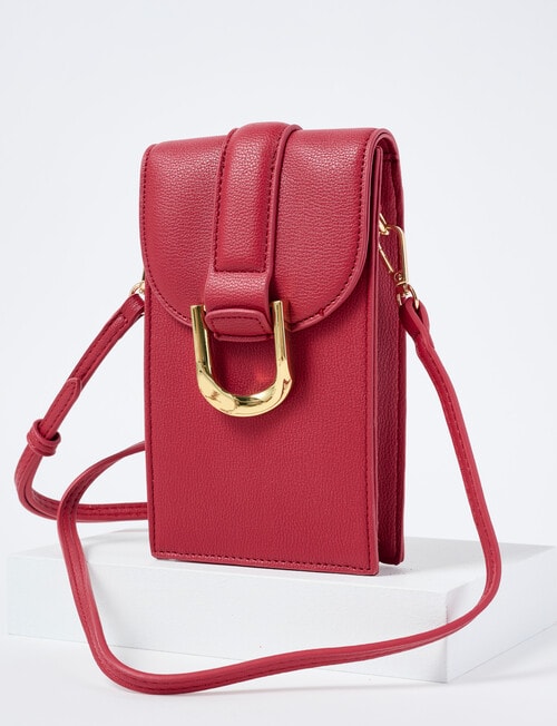 Boston + Bailey Molten D-Ring Detail Phone Crossbody Bag, Cranberry product photo View 03 L