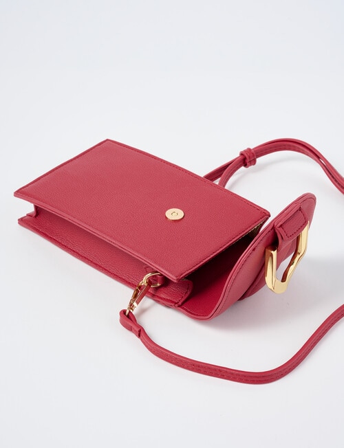 Boston + Bailey Molten D-Ring Detail Phone Crossbody Bag, Cranberry product photo View 06 L